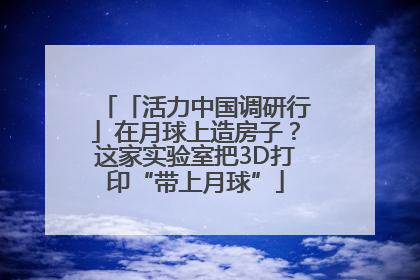 「活力中国调研行」在月球上造房子？这家实验室把3D打印“带上月球”