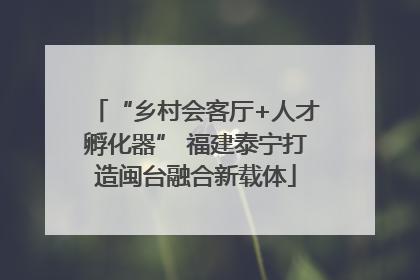 “乡村会客厅+人才孵化器” 福建泰宁打造闽台融合新载体