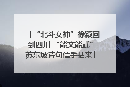 “北斗女神”徐颖回到四川 “能文能武”苏东坡诗句信手拈来