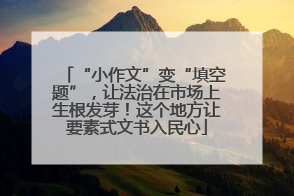 “小作文”变“填空题”，让法治在市场上生根发芽！这个地方让要素式文书入民心