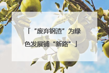“废弃钢渣”为绿色发展铺“新路”