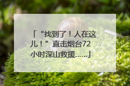 “找到了！人在这儿！”直击烟台72小时深山救援……