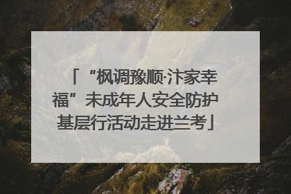 “枫调豫顺·汴家幸福”未成年人安全防护基层行活动走进兰考