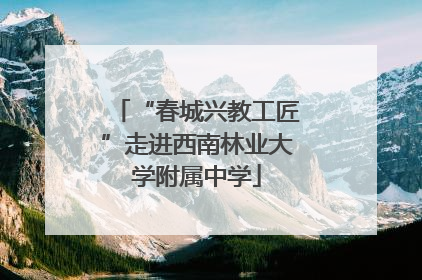“春城兴教工匠”走进西南林业大学附属中学