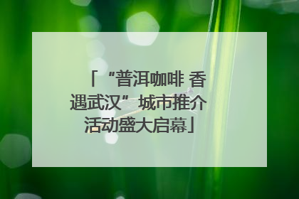 “普洱咖啡 香遇武汉”城市推介活动盛大启幕