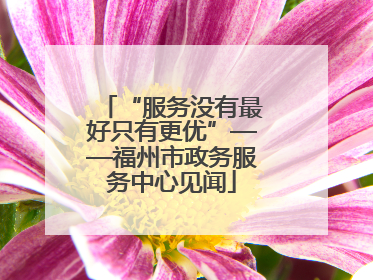 “服务没有最好只有更优”——福州市政务服务中心见闻