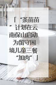 “茶苗苗”计划在云南保山启动 为留守困境儿童三餐“加肉”