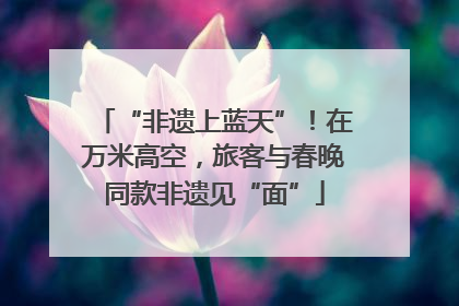 “非遗上蓝天”！在万米高空，旅客与春晚同款非遗见“面”