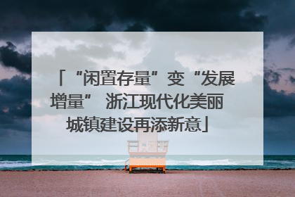 “闲置存量”变“发展增量” 浙江现代化美丽城镇建设再添新意