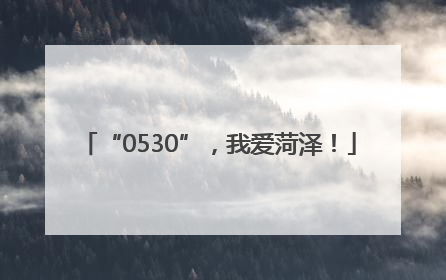 “0530”，我爱菏泽！
