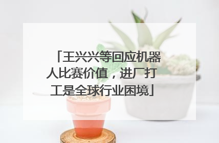 王兴兴等回应机器人比赛价值，进厂打工是全球行业困境