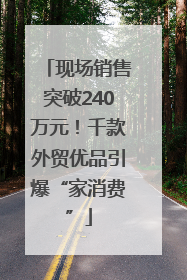 现场销售突破240万元！千款外贸优品引爆“家消费”