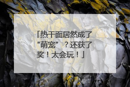 热干面居然成了“萌宠”？还获了奖！太会玩！