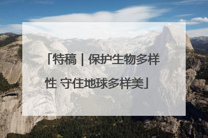 特稿｜保护生物多样性 守住地球多样美