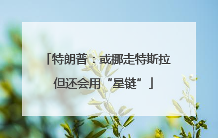 特朗普：或挪走特斯拉 但还会用“星链”