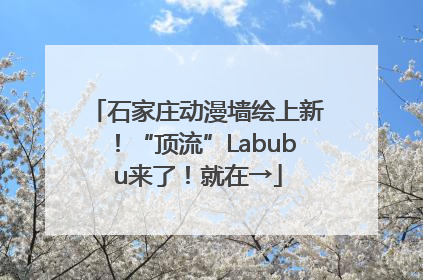 石家庄动漫墙绘上新！“顶流”Labubu来了！就在→