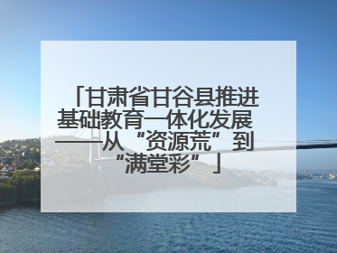 甘肃省甘谷县推进基础教育一体化发展——从“资源荒”到“满堂彩”