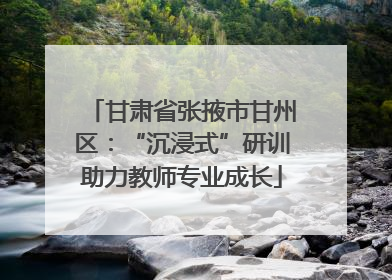 甘肃省张掖市甘州区：“沉浸式”研训助力教师专业成长