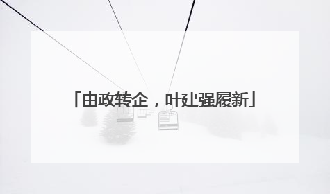 由政转企，叶建强履新