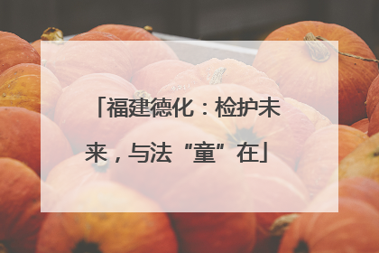 福建德化：检护未来，与法“童”在