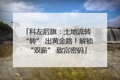 科左后旗：土地流转 “转” 出黄金路！解锁 “双薪” 致富密码