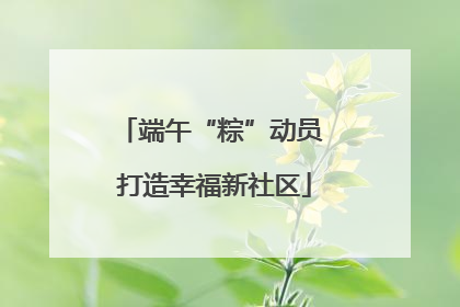 端午“粽”动员 打造幸福新社区