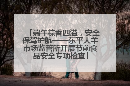 端午粽香四溢，安全保驾护航——东平大羊市场监管所开展节前食品安全专项检查