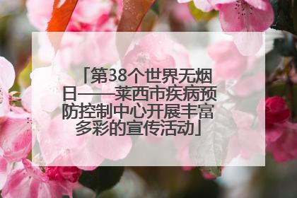 第38个世界无烟日——莱西市疾病预防控制中心开展丰富多彩的宣传活动