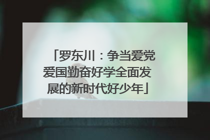 罗东川：争当爱党爱国勤奋好学全面发展的新时代好少年