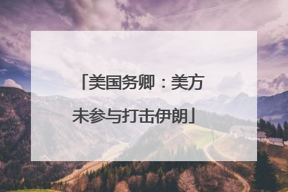 美国务卿：美方未参与打击伊朗