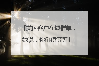 美国客户在线催单，她说：你们得等等