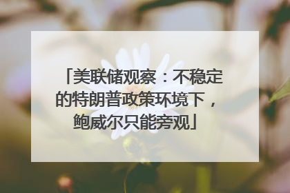 美联储观察：不稳定的特朗普政策环境下，鲍威尔只能旁观