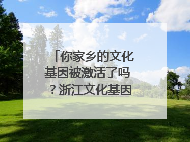 你家乡的文化基因被激活了吗？浙江文化基因图谱即将上线