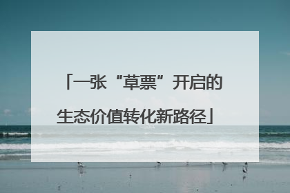 一张“草票”开启的生态价值转化新路径