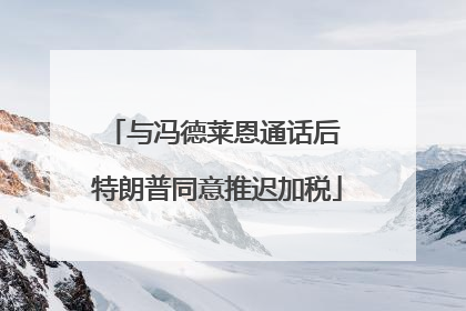 与冯德莱恩通话后 特朗普同意推迟加税