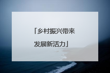 乡村振兴带来发展新活力