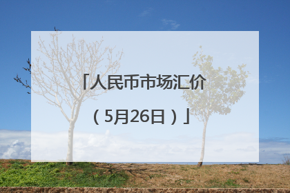 人民币市场汇价（5月26日）