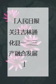 人民日报关注吉林通化县一二三产融合发展