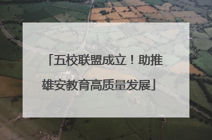 五校联盟成立！助推雄安教育高质量发展