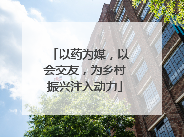 以药为媒，以会交友，为乡村振兴注入动力