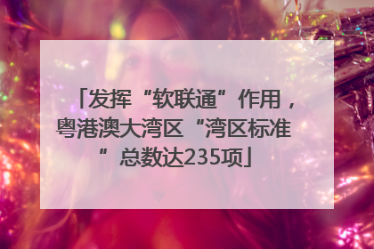 发挥“软联通”作用，粤港澳大湾区“湾区标准”总数达235项