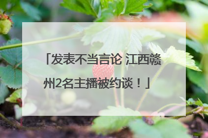 发表不当言论 江西赣州2名主播被约谈！