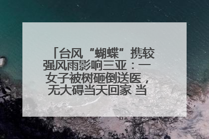 台风“蝴蝶”携较强风雨影响三亚：一女子被树砸倒送医，无大碍当天回家 当地已紧急清障