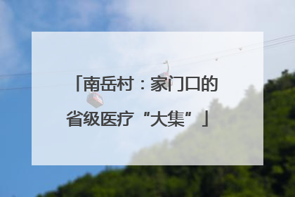 南岳村：家门口的省级医疗“大集”