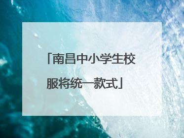 南昌中小学生校服将统一款式