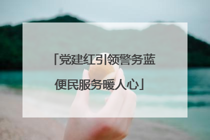 党建红引领警务蓝 便民服务暖人心