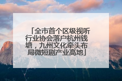 全市首个区级视听行业协会落户杭州钱塘，九州文化牵头布局微短剧产业高地
