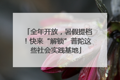 全年开放，暑假提档！快来“解锁”普陀这些社会实践基地