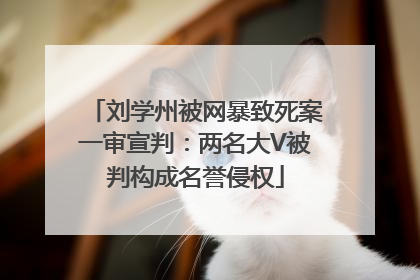 刘学州被网暴致死案一审宣判：两名大V被判构成名誉侵权