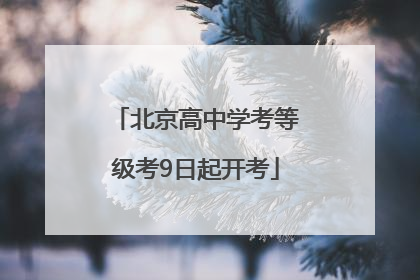 北京高中学考等级考9日起开考